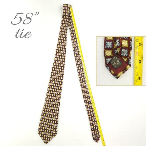 Giorgio Armani Le Collezioni Neck Tie Silk Italy Geometric Ornament Pattern 58" - Picture 4 of 13